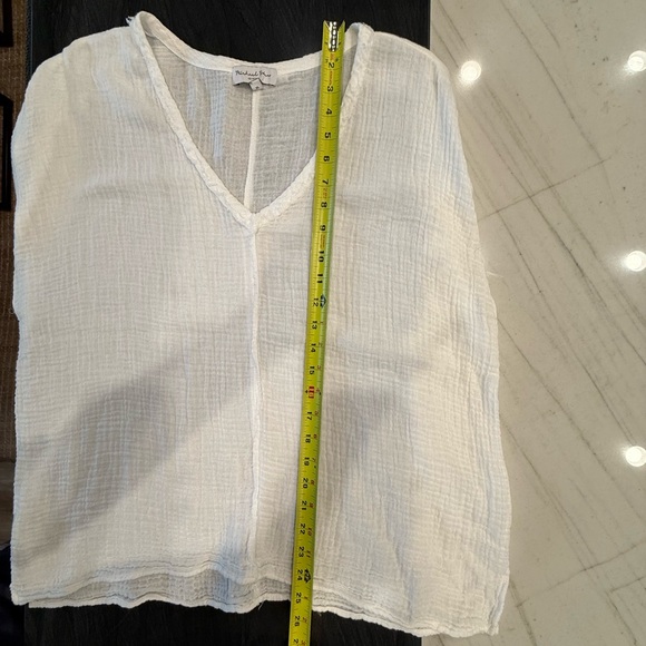 Michael Stars White Relaxed Ribbed Blouse - Picture 6 of 8